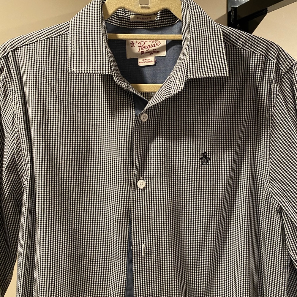 Black and white checkered dress shirt